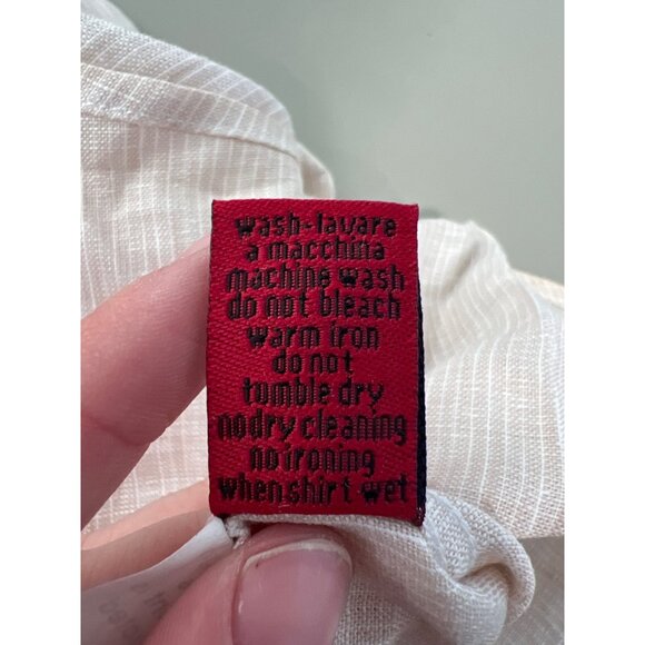 Luchiano Visconti Colorblock Linen Shirt Sz 4XL Button Front Pinstriped Coastal - Picture 5 of 7